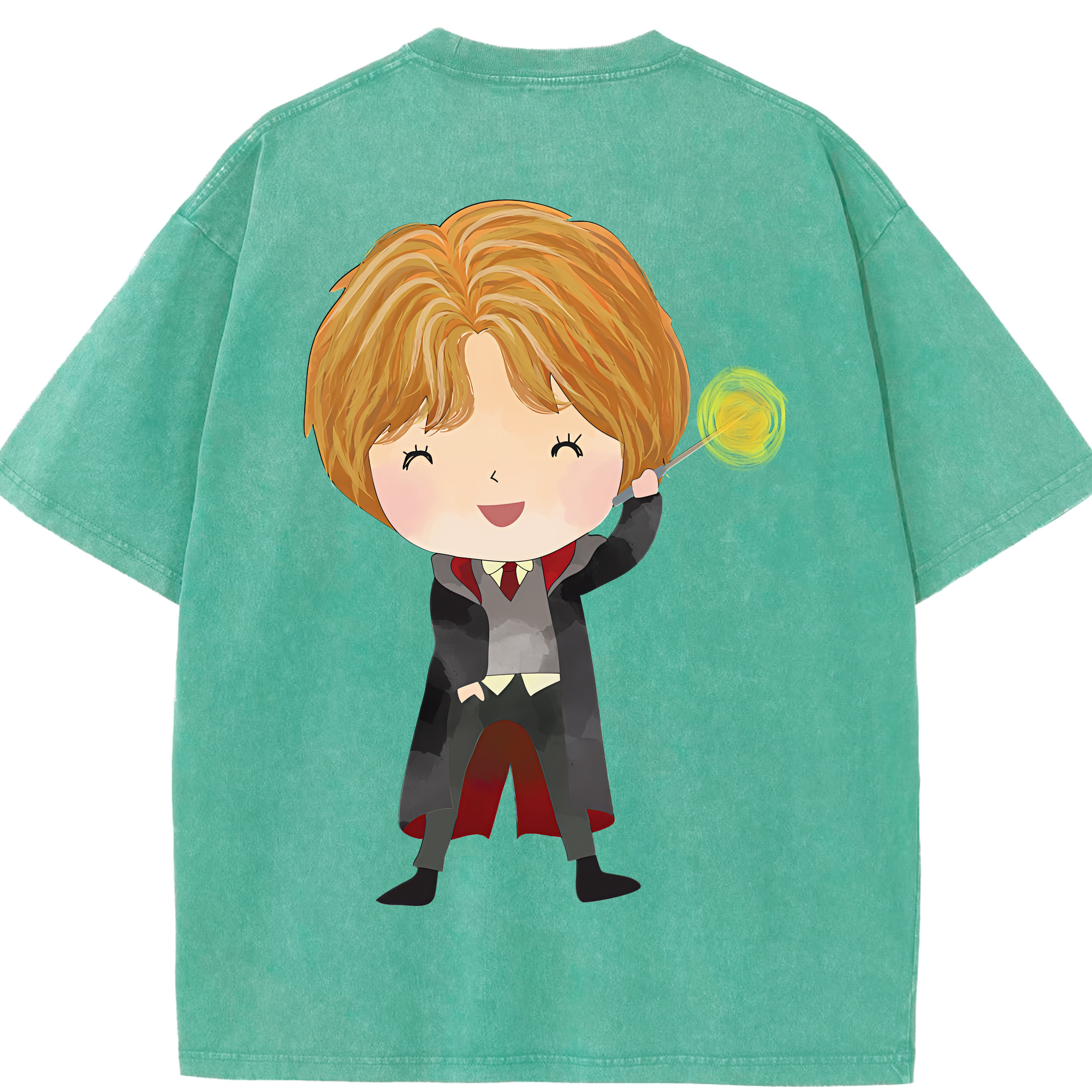（画像用） Harry Potter ハリー・ポッターシリーズ 綿100% ヴィンテージ風 半袖Tシャツ（背面プリント）